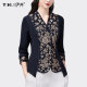 Shirt women's three-point mid-sleeve top heavy industry embroidery chic shirt design sense of national style 2023 summer new style