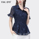 Chiffon shirt women's summer long-sleeved shirt professional polo shirt commuter temperament top all-match slimming 2023 new