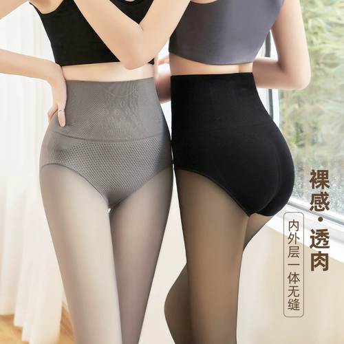 Осенние колготки, утепленные штаны, утягивающий пояс на талию, белье для коррекции формы бедер, высокая талия