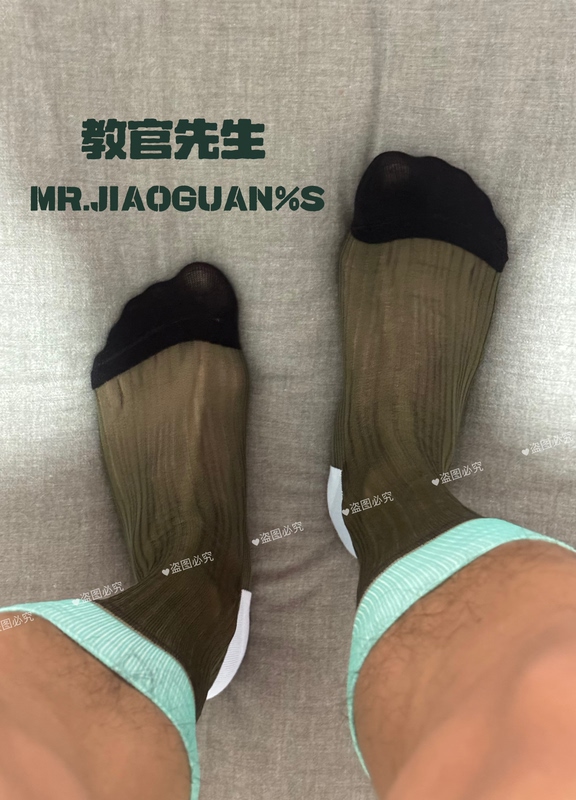 New Color Scheme 2-Pack Men's Stockings with Contrasting Stripes, Sheer, Sexy, Vintage Mid-Calf Nylon Business Gentleman Style