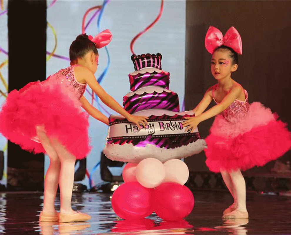 61 Children's Performance Costume Kindergarten Dance Performance Suit Girl Bright Sheet Dress Fluffy Dress Cute Cake Dress