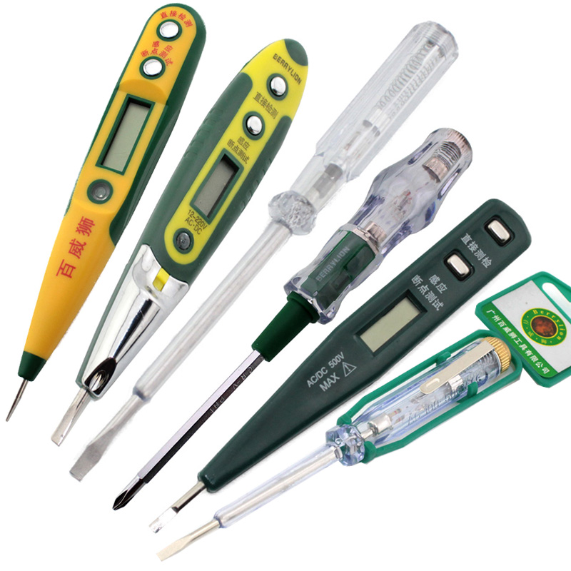 Budweilion Electropen Multifunction Digital Display Sense Test Electropen Test Electric Pen Transparent Copper Head Test Road Test Screwdriver