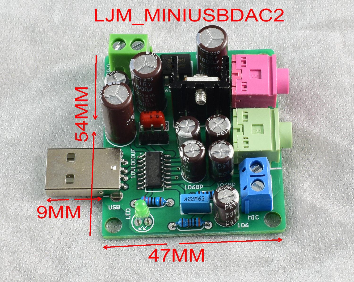 LJM-MINIUSBDAC2 mini USB decoder supports mobile phone OTG USB sound card with MIC amp