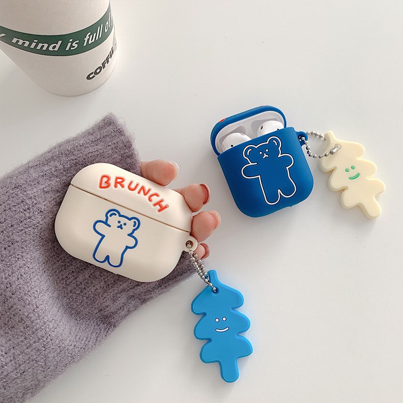 ins cute little bear airpods pro protective sleeves apply Apple 1 2 generation Bluetooth wireless earshell 3 silicone gel