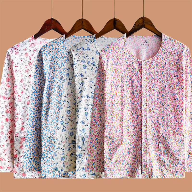 Middle-Aged and Elderly Women's Pure Cotton Cardigan, Plus Size, Spring and Summer Thin Loose-Fitting Air-Conditioning Shirt, Home Undershirt Middle-Aged and Elderly Women's Pure Cotton Cardigan, Plus Size, Spring and Summer Thin Loose-Fitting Air-Conditioning Shirt, Home Undershirt