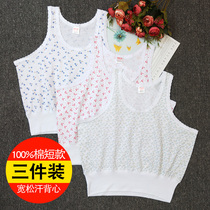 Womens middle-aged and elderly cotton loose vest size summer thin mother wear outside wear bra-Jersey underwear