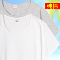 Mens middle-aged and elderly short-sleeved T-shirt cotton loose sweatshirt summer thin bottom underwear half-sleeve old man