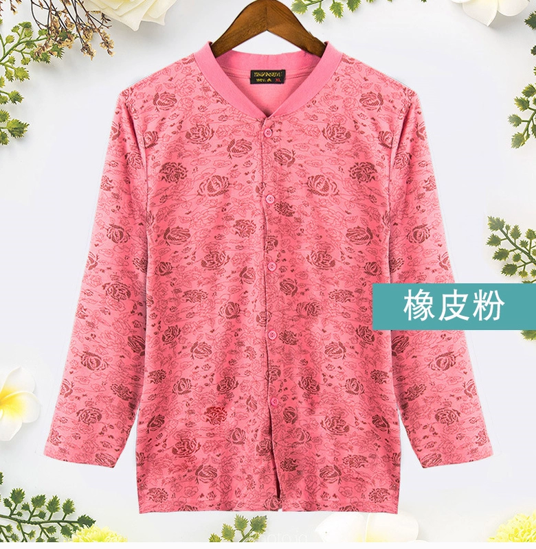 Áo cardigan cotton nữ, quần áo thu đông, áo len cotton đơn hở thân, áo dài tay mother plus size cho người già, phụ nữ - Áo ấm