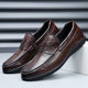 Soft sole soft surface men's leather shoes spring and autumn genuine leather breathable beanie shoes versatile slip-on casual shoes non-slip driving shoes