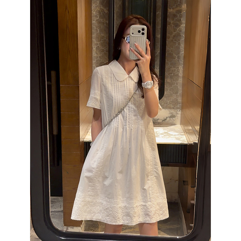 Yoyo Step 【Accordion】High-Quality Long-Staple Cotton Tuck Pleat Lace Dress Yoyo Step 【Accordion】High-Quality Long-Staple Cotton Tuck Pleat Lace Dress