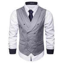 Foreign trade autumn new mens solid color vest business casual vest-