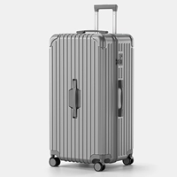 Модель с застежкой-молнией большой емкости, устойчивой к царапинам, темно-серая [таможенный замок + бесшумное колесо]