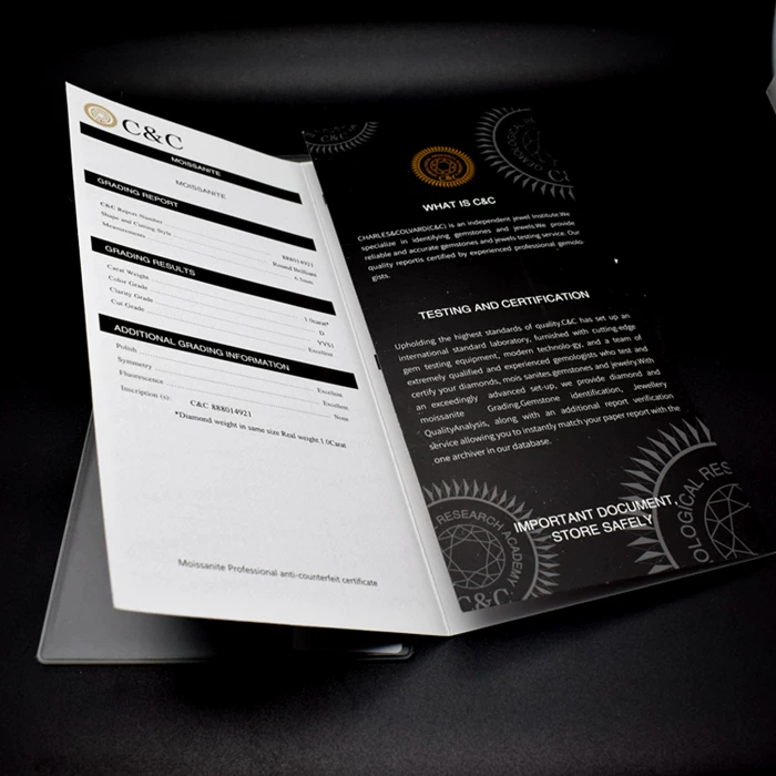 Mozang Diamond CC certificate C & C Mozon Stone Charles Colvard Certificate Limadian Code Sweed Code