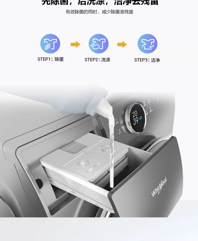 Máy giặt trống tự động Whirlpool Imperial trực tiếp truyền động 10 kg giặt và sấy khô tích hợp WDD100944BAOT / W - May giặt