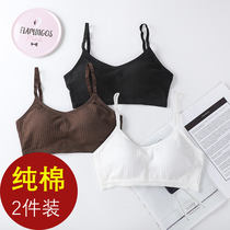 American back integrated underwear cotton non-steel ring gathering underwear anti-light small bra high school girl student chest