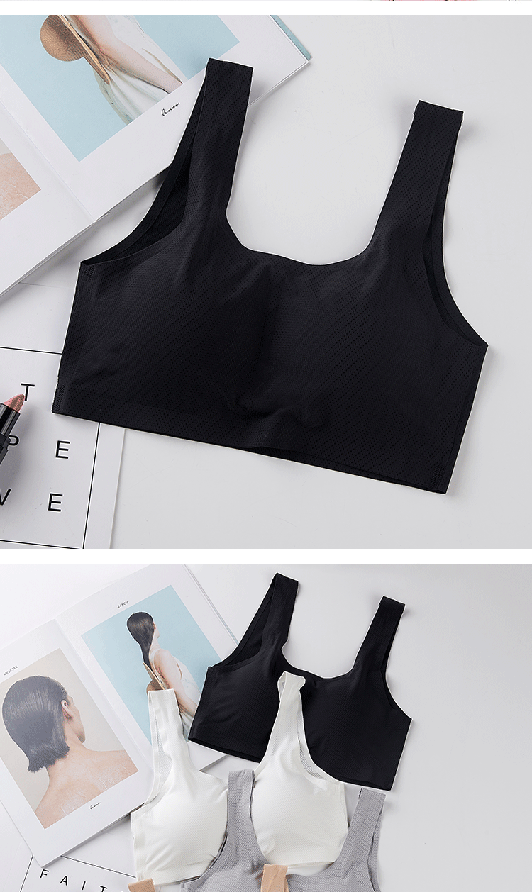 Vẻ đẹp lưng cơ bản kích thước lớn béo mm phần mỏng không có vòng thép liền mạch bra bra top đồ lót nhỏ dây đeo vest 200 kg nữ áo bra ren
