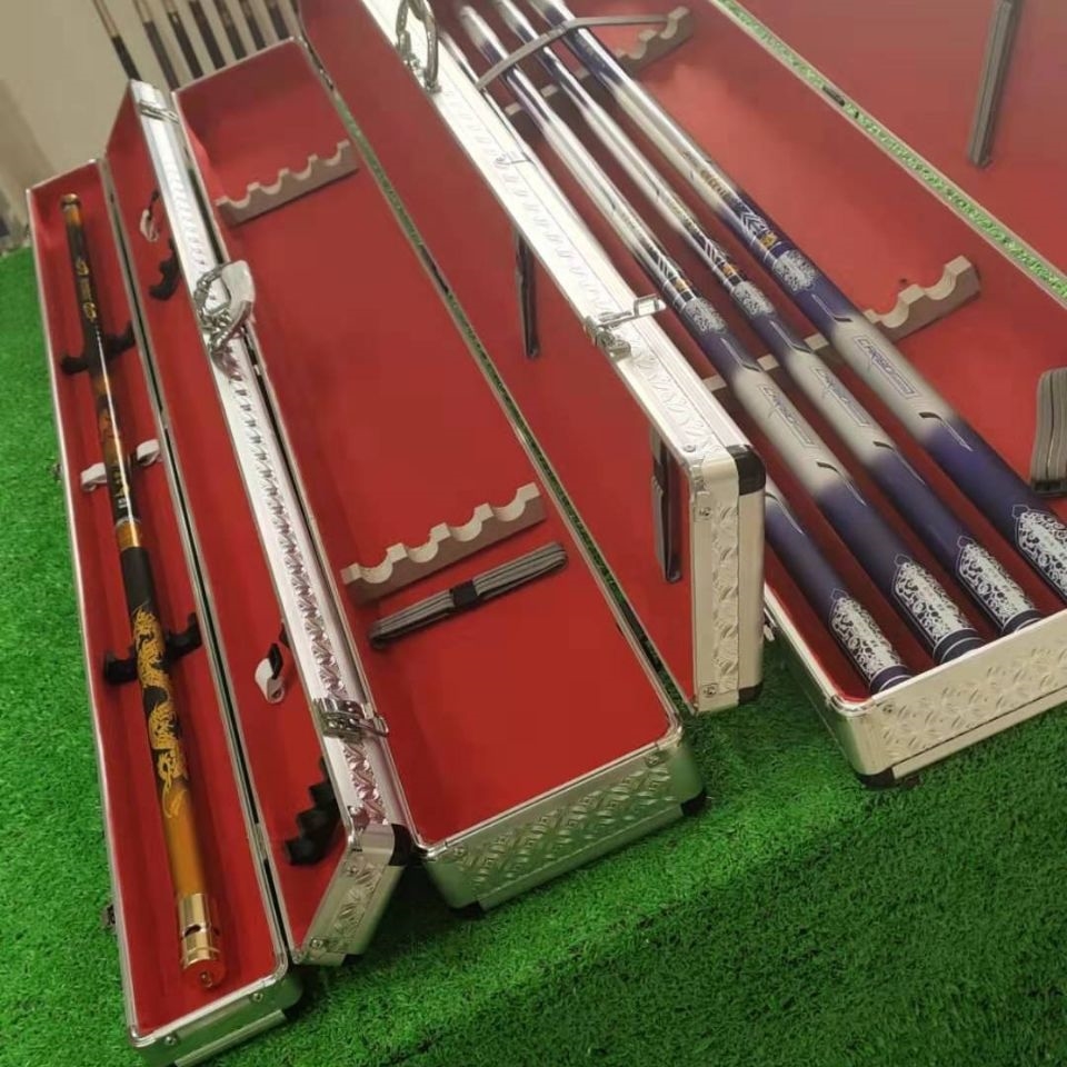 Customized aluminum alloy metal fishing rod bag fishing tackle box hard shell rod bag box light hard fishing rod box