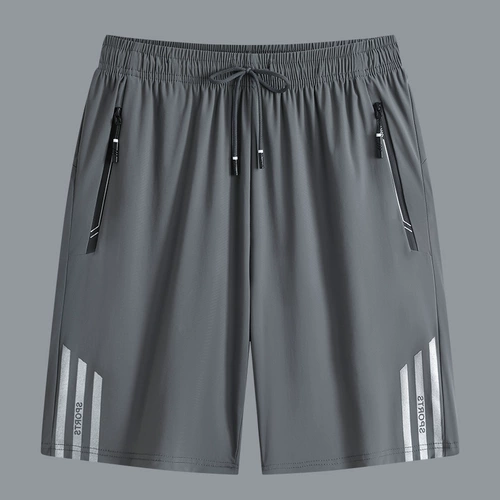 Эластичные быстросохнущие летние тонкие шорты, шелковые штаны для спортзала, свободный прямой крой, для бега