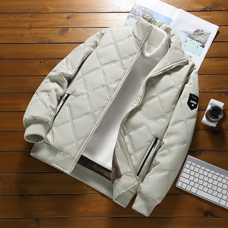 Khaki keep warm down jacket