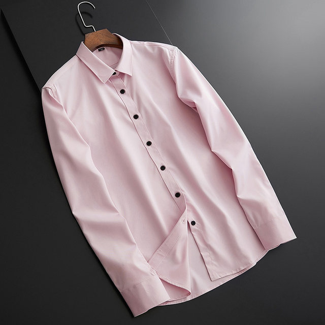 High-end custom clothes shirt men's long-sleeved business formal wear high-end black silk casual men's printed shirt