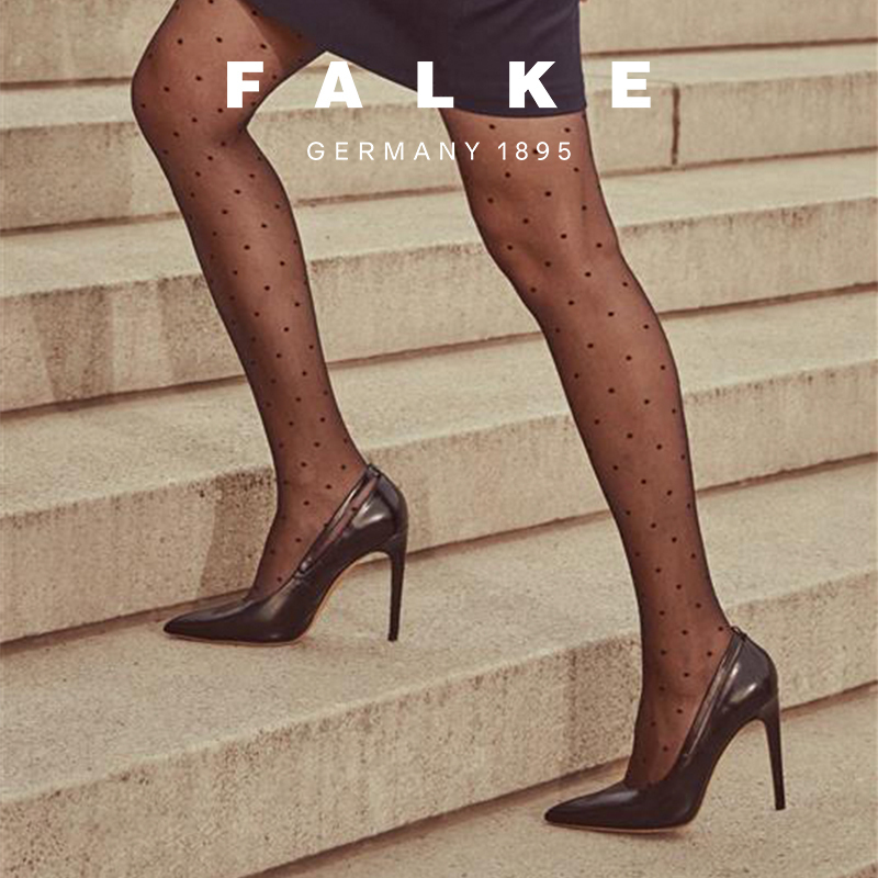 Falke German Eagle Dot15D Ultra-Thin High-Elastic Polka Dot Stockings for Women, Bare-Leg Effect, Versatile Pantyhose 40685