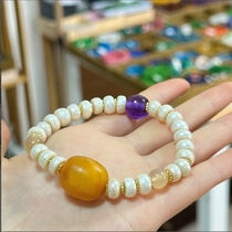 (Mousse Gray) Old Pearl Crystal Beeswax Bracelet (Old Pearls are Slightly Different) XG2100411054