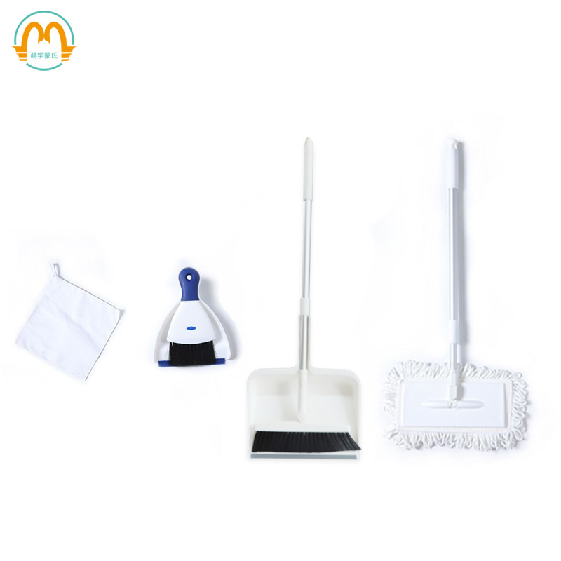 Cute Montessori teaching aids Mont cleaning tool suit 1 5-6 year old Children small sweeping mop cloth dustpan