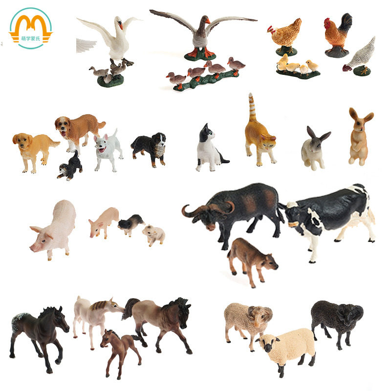 Meng learning teaching aids puzzle early education animal farm model kindergarten children Montessori language cognitive education toys