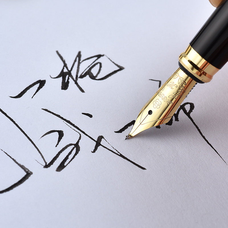 Hero Fountain Pen Nib 6006 Exclusive Set with Iridium Gold Nib Ink Absorber, Art Tip, Curved Tip, Bent Tip, Dark Tip, Straight Tip, Replaceable Ink Cartridges, Brand Genuine