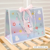 Средний подарочный пакет+розовая лента пять одежды