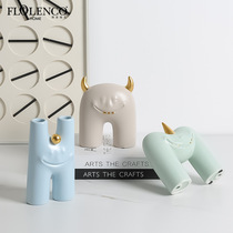 Nordic ins style cartoon monster ceramic ornaments model room living room childrens room desktop fun home decorations