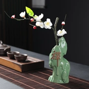 Yuxuan Ge Kiln hoa gốm lò nung retro Qifeng Zen bình nhỏ sáng tạo văn phòng trang trí nhà trang trí - Vase / Bồn hoa & Kệ