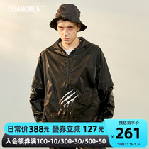 SUAMOMENT Blood Paw Scratches Camouflage two jackets Mens spring and autumn easy lovers Casual Coats Chains