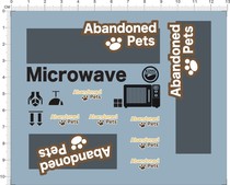 61012-A5201 abandoned pets microwave microwave oven warning sticker 1