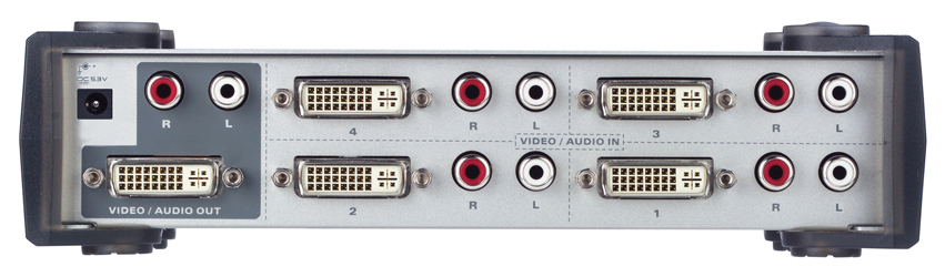 Original ATEN VS461 4-port DVI video switcher Manual button remote control switch selection port