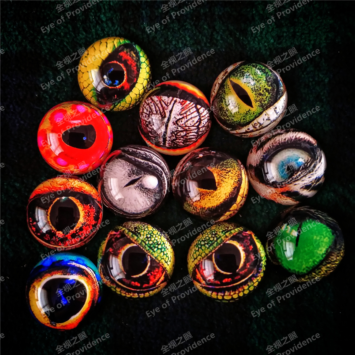 Glass glass prosthetic eye artificial eye specimen cat lizard eye DIY wool felt eye ring handmade eye twist twist longan