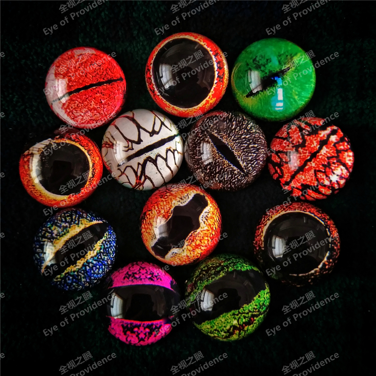 Glass glass prosthetic eye artificial eye specimen eye cat eye lizard eye DIY eye ring eye handmade eye all-seeing eye