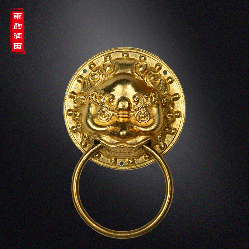 Chinese imitation antique door ring pure copper handle pure copper beast head large door ring lion head bronze door ring pure copper door ring handle