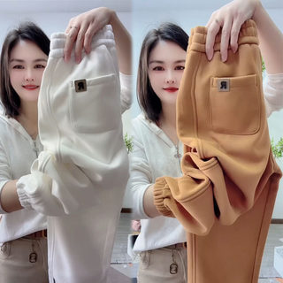 2025 new winter velvet thickened casual pants