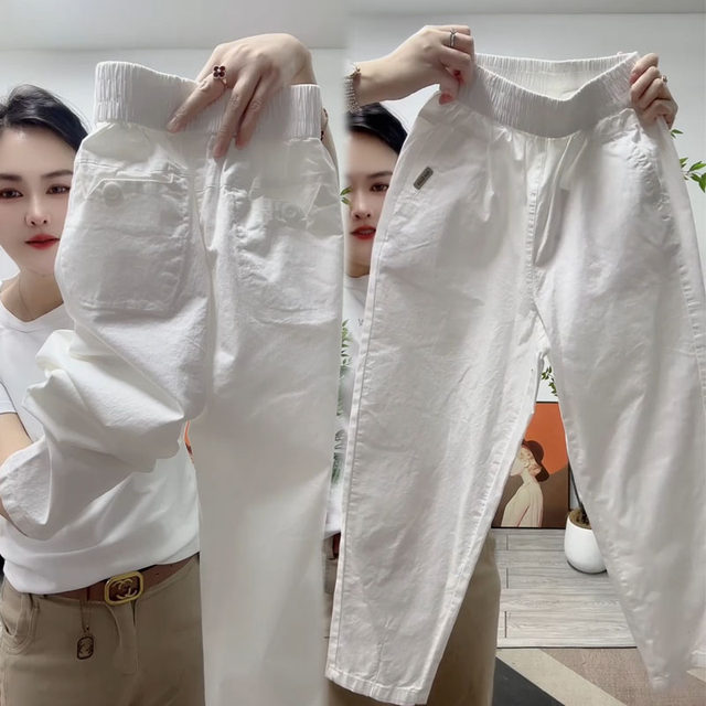 Summer ຜ້າຝ້າຍບາງໆລ້າງຂອງແມ່ຍິງ slimming pencil pants