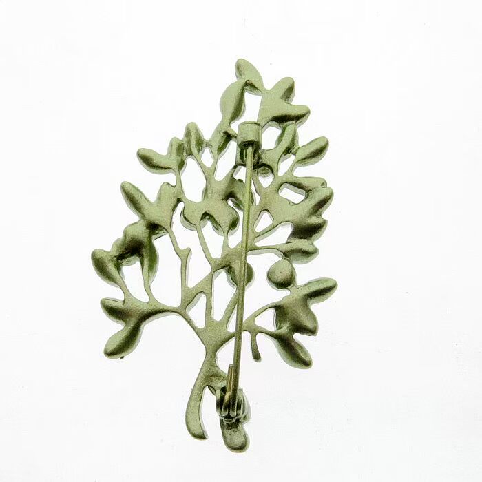 Phụ kiện Vintage Women Hợp kim Lá ngọc trai Dòng Green Trâm Trâm Trâm Trâm Khóa phụ kiện cài áo