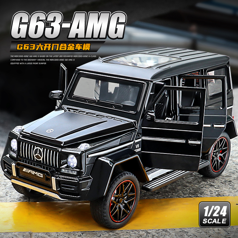 1:24 Mercedes-Benz G-Class Car Model Simulation Off-Road Vehicle Alloy G63 Luxury Car Sound and Light Toy Car Gift for Boys