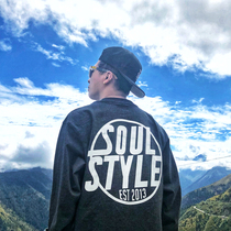 SOULSTYLE original big LOGO hip hop Hip Hop Hip Hop Rap hiphop cotton round neck loose fat long sleeve T-shirt