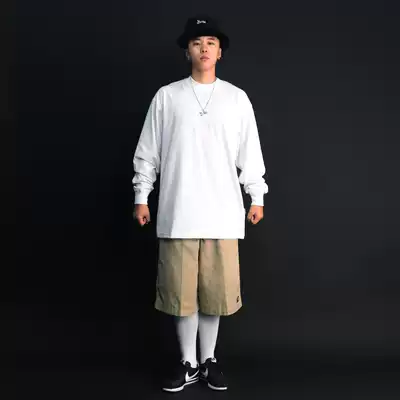 SOULSTYLE original HipHop hip hop BBOY street dance rap American round neck loose solid color long sleeve T-shirt