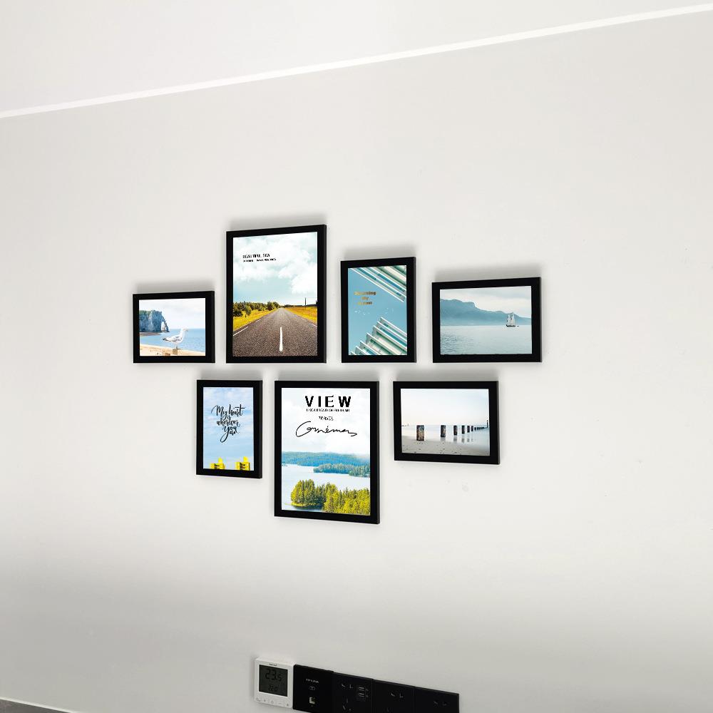 Restaurant photo wall decoration photo frame combination hanging wall without punching photo wall creative living room wall wall photo album wall