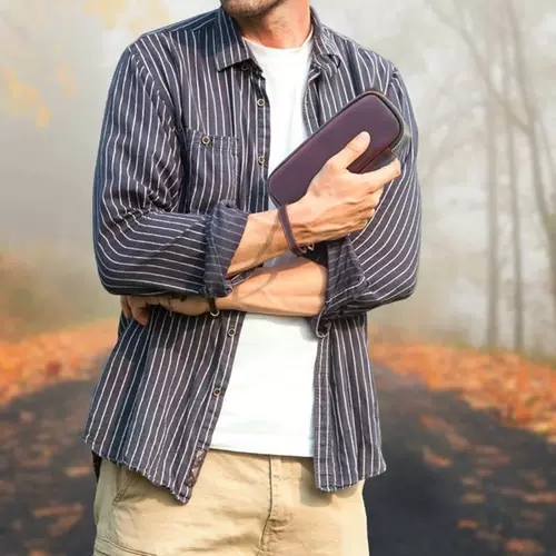 Кофейная кожаная коробка для хранения, комплект для путешествий, портативная цепочка с молнией, делается под заказ