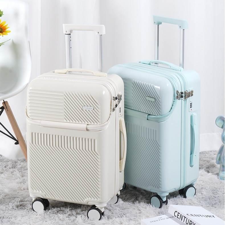 Foreign Trade Front-Opening Suitcase 20inch Multi-Functional Trolley Case Small Lightweight Travel Suitcase 24inch Combination Lock