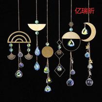 Sun Catcher K9 цветной Crystal Crystal Pendant Copper Salt Moon outdoor wising Window