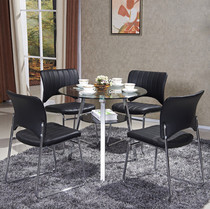 Double-layer small table glass round table leisure negotiation table transparent 4s shop exhibition hall negotiation table and chair combination reception