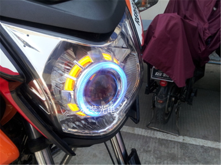 Phantom Ares sửa đổi lắp ráp đèn pha ống kính kép 彪 bóng tối thiên thần mắt quỷ xenon phụ kiện đèn đèn pha xe wave
